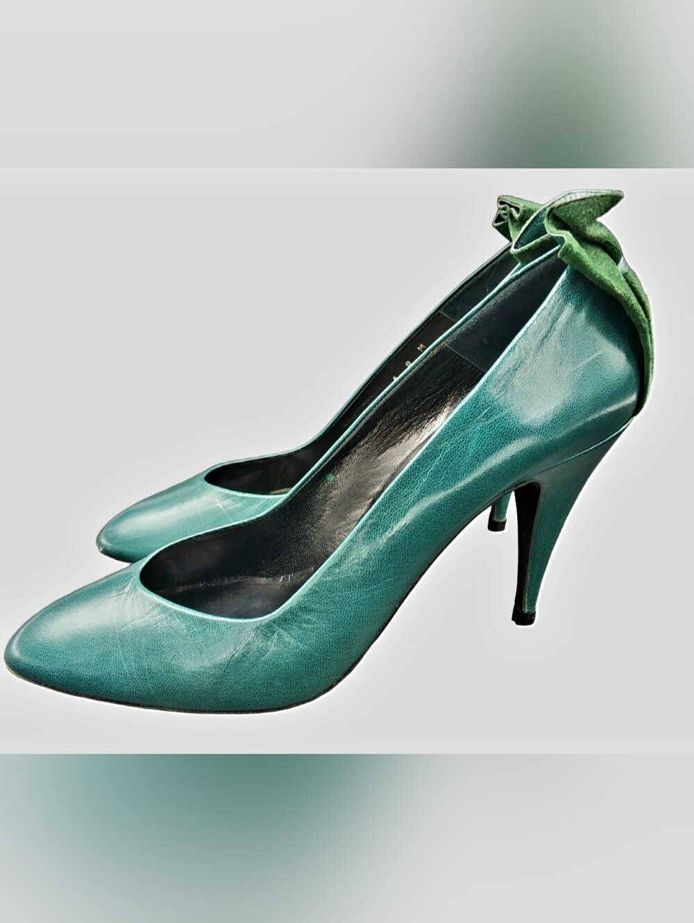 Vintage Shoes Women MARTINEZ VALERO Spain Genuine leather Suede  Turquoise 80s